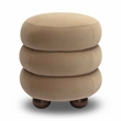 Pemberly Row Contemporary Dense Foam Cushion Taupe Velvet Ottoman