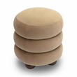 Pemberly Row Contemporary Dense Foam Cushion Taupe Velvet Ottoman