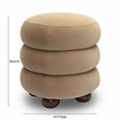 Pemberly Row Contemporary Dense Foam Cushion Taupe Velvet Ottoman