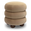 Pemberly Row Contemporary Dense Foam Cushion Taupe Velvet Ottoman