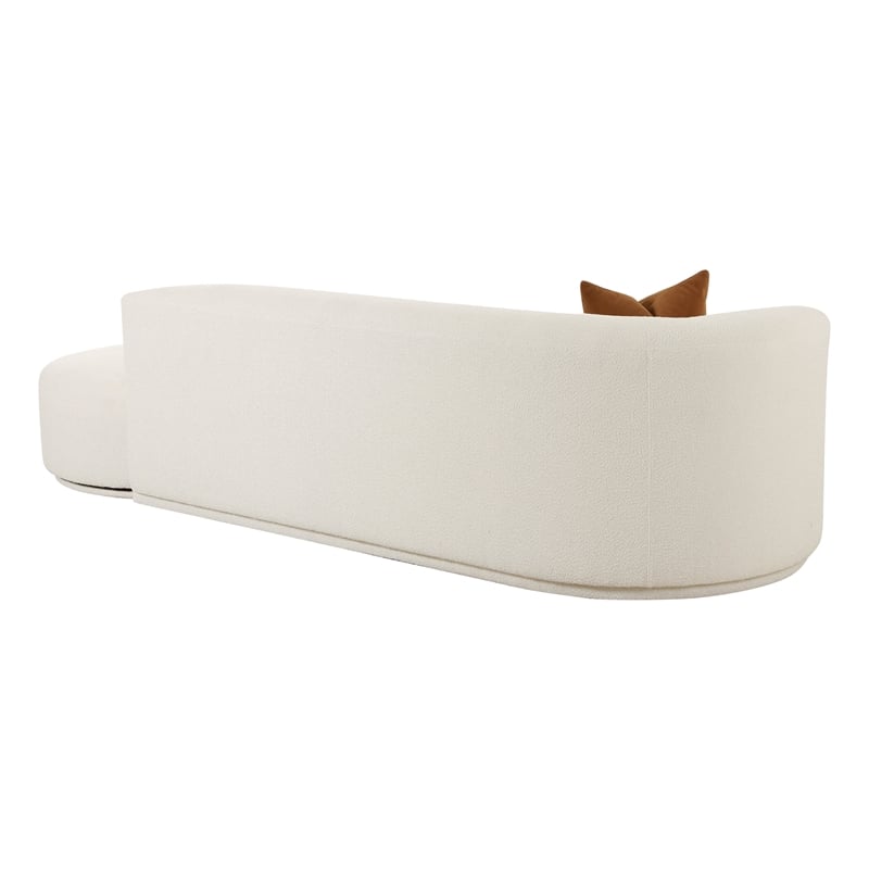 Pemberly Row Cream Boucle 2-Piece Chaise Modular Left-Arm Facing Sofa