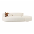 Pemberly Row Cream Boucle 2-Piece Chaise Modular Left-Arm Facing Sofa