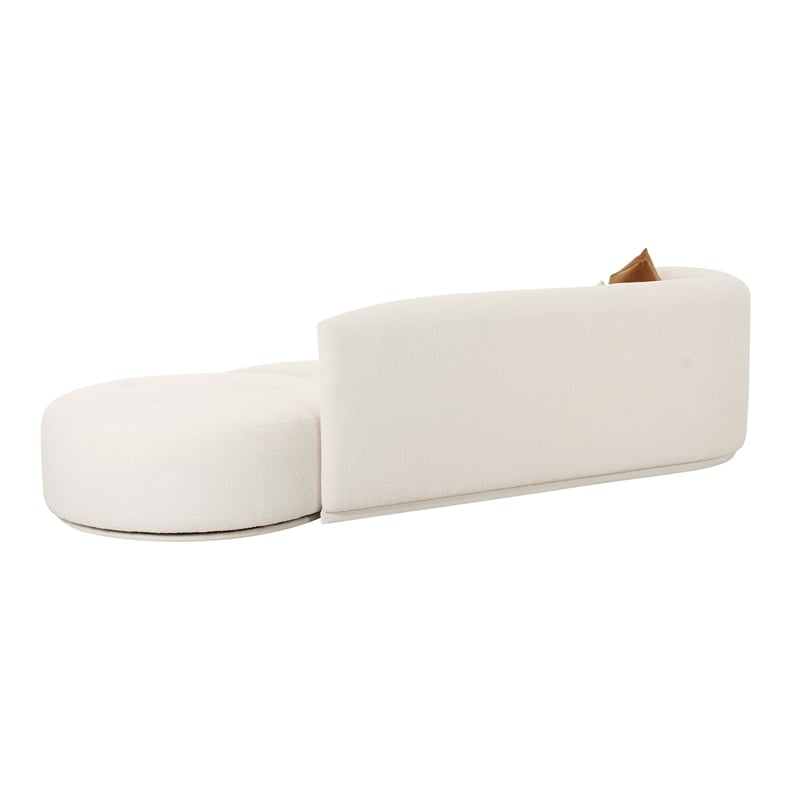 Pemberly Row Cream Boucle 2-Piece Chaise Modular Left-Arm Facing Sofa