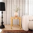 Pemberly Row Engineered Wood Burl End Table in Natural Brown