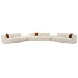 Pemberly Row Transitional Cream Boucle 5-Piece Modular Sectional