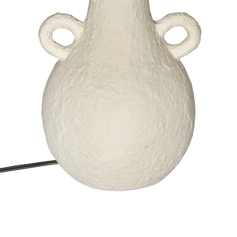 Pemberly Row Transitional Natural & White Ceramic Table Lamp