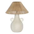 Pemberly Row Transitional Natural & White Ceramic Table Lamp