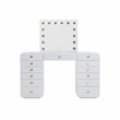 Pemberly Row Contemporary Hollywood White Finish Vanity Desk