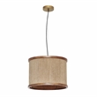Pemberly Row Transitional Natural Mango Wood and Jute Pendant Lamp