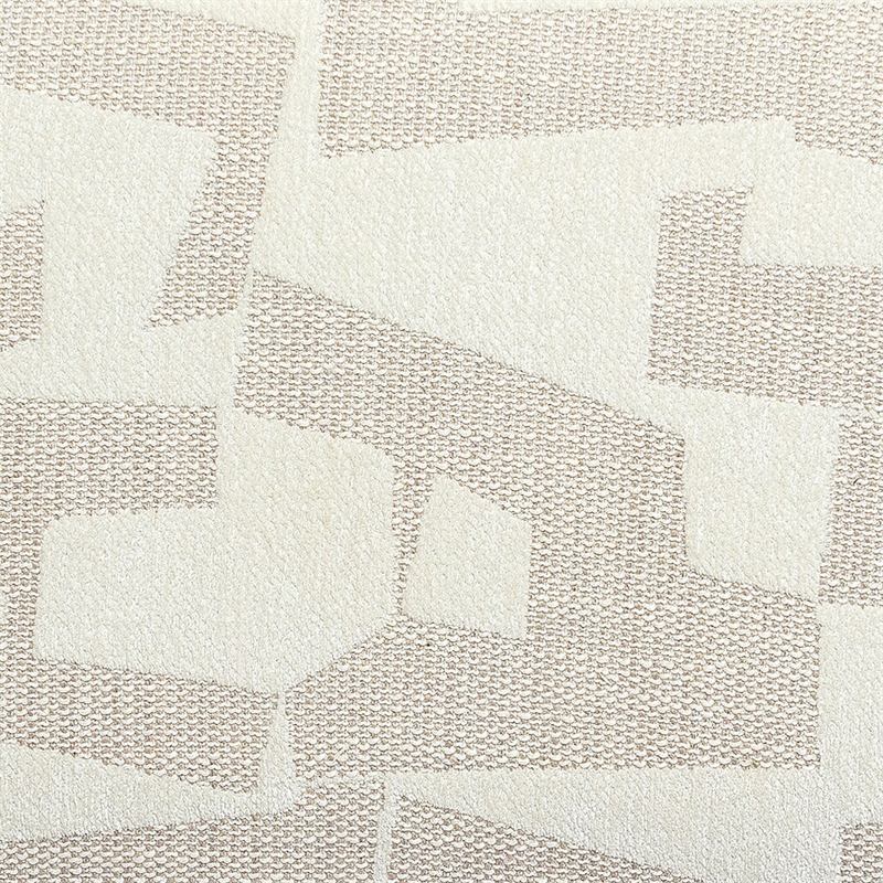 Pemberly Row Cream Vegan Leather and 2-Tone Jacquard Dining Chair