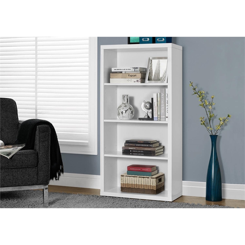 Pemberly Row Bookshelf Bookcase Etagere 5-Tier Office/Bedroom Laminate White