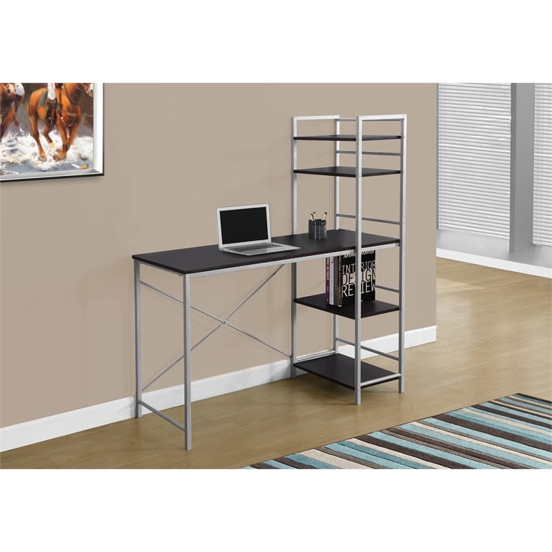 Pemberly Row Computer Desk Home Office Laptop Storage Shelves 48