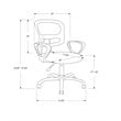 Pemberly Row Office Chair Swivel Ergonomic Armrests Juvenile Metal Grey