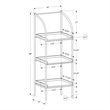 Pemberly Row Corner Bookshelf Etagere 3-Tier 48