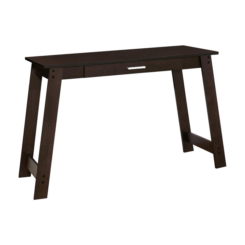 Pemberly Row Computer Desk Home Office Laptop Storage Drawers Laminate Brown