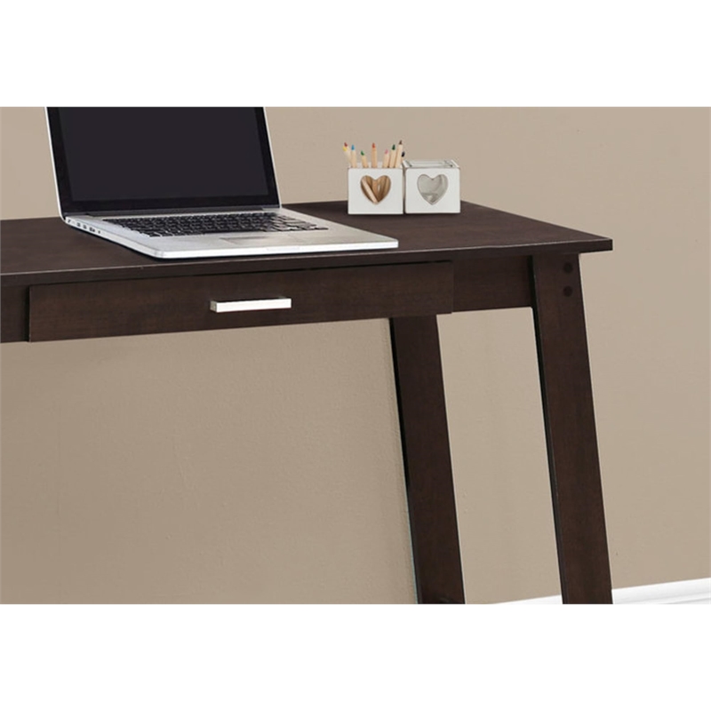 Pemberly Row Computer Desk Home Office Laptop Storage Drawers Laminate Brown
