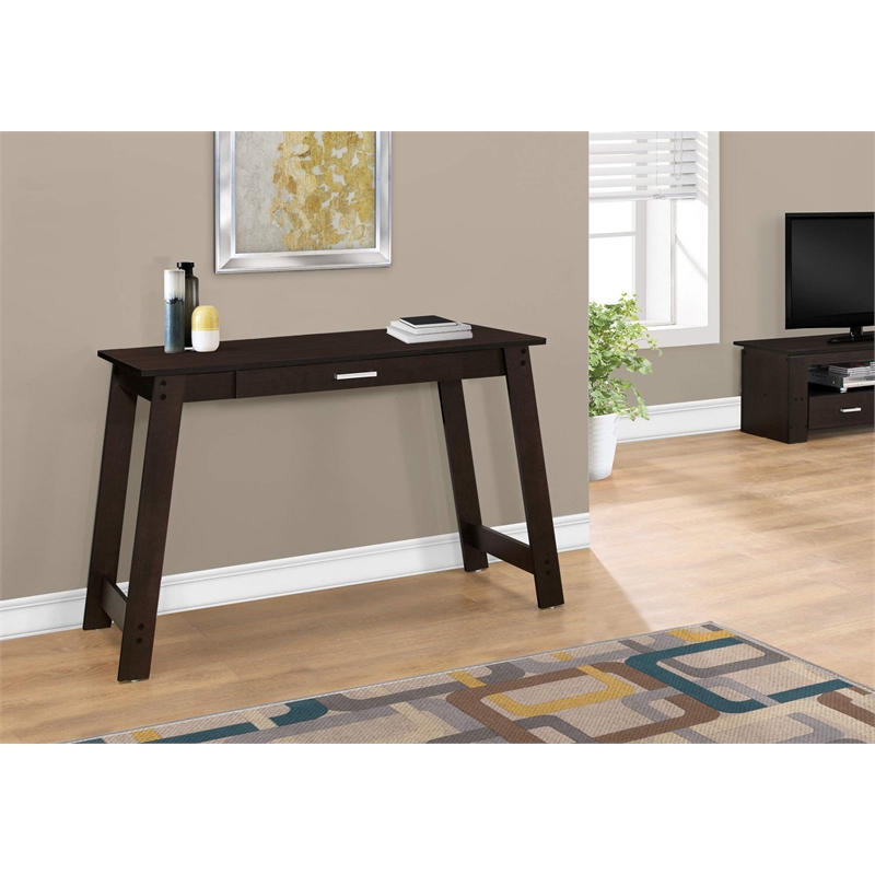 Pemberly Row Computer Desk Home Office Laptop Storage Drawers Laminate Brown