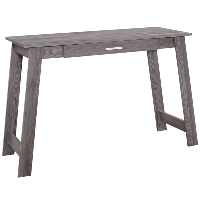 Pemberly Row Computer Desk Home Office Laptop Storage Drawers Laminate Grey