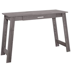 Pemberly Row Computer Desk Home Office Laptop Storage Drawers Laminate Grey