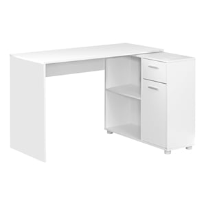 Pemberly Row Corner Computer Desk Home Office 46&quotL L-Shape Laminate White