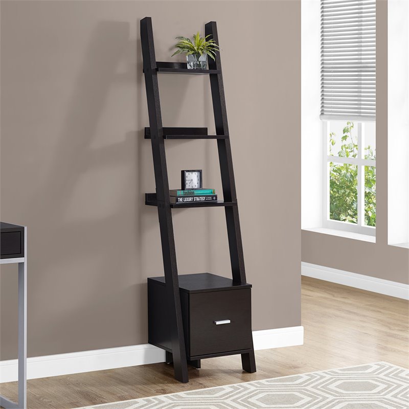 Pemberly Row Corner Bookshelf Etagere Ladder 69