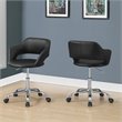 Pemberly Row Office Chair Swivel Ergonomic Armrests Computer Desk Metal Black