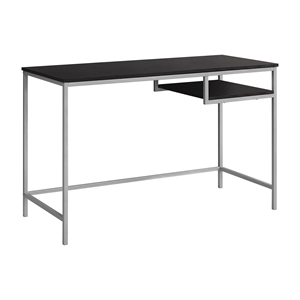 Pemberly Row Computer Desk Home Office Laptop 48&quotL Metal Laminate Brown Grey