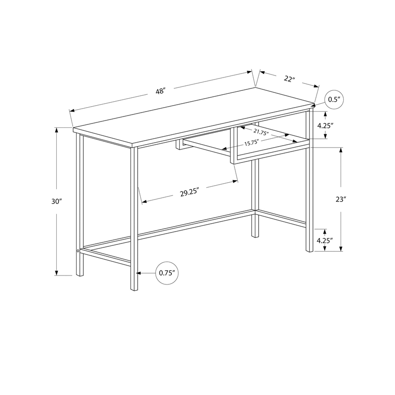 Pemberly Row Computer Desk Home Office Laptop 48