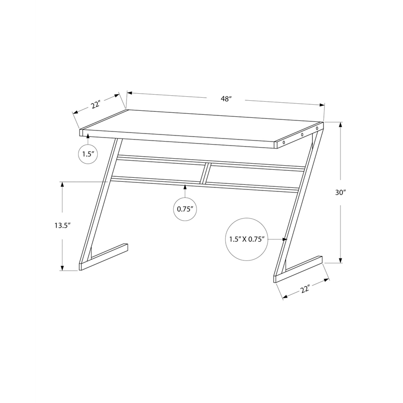Pemberly Row Computer Desk Home Office Laptop 48