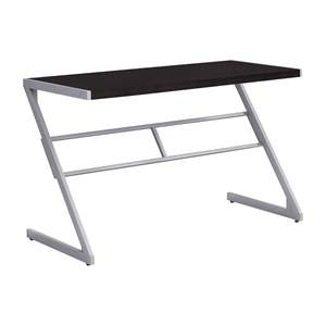 Pemberly Row Computer Desk Home Office Laptop 48&quotL Metal Laminate Brown Grey