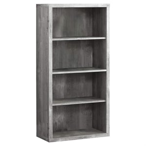 Pemberly Row Bookshelf Bookcase Etagere 5-Tier 48&quotH Office/Bedroom Laminate Grey