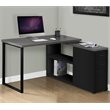 Pemberly Row Corner Computer Desk Home Office L-Shape Metal Black