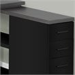 Pemberly Row Corner Computer Desk Home Office L-Shape Metal Black