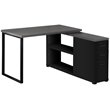 Pemberly Row Corner Computer Desk Home Office L-Shape Metal Black