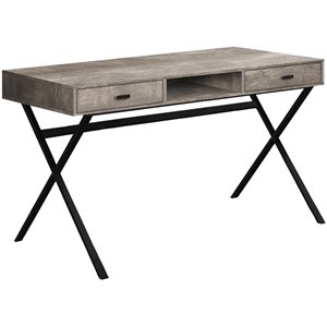 Pemberly Row Computer Desk Home Office Laptop Storage Drawers 48&quotL Metal Beige