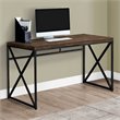 Pemberly Row Computer Desk Home Office Laptop Metal Laminate Brown Black