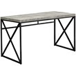 Pemberly Row Computer Desk Home Office Laptop Metal Laminate Grey Black