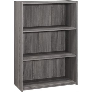 Pemberly Row Bookshelf Bookcase 4-Tier 36&quotH Office/Bedroom Laminate Grey