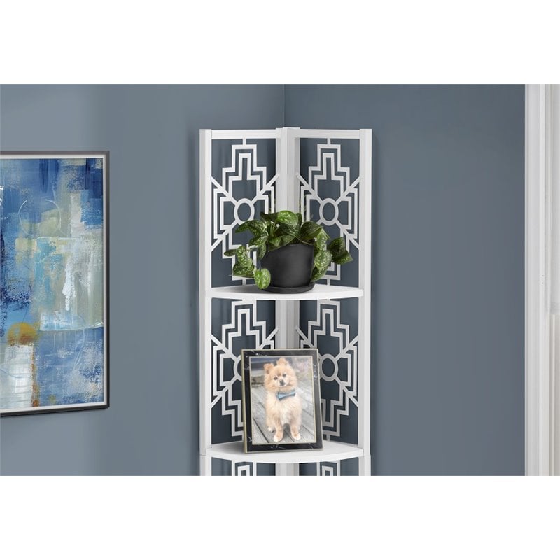 Pemberly Row Corner Bookshelf Etagere 4-Tier 62
