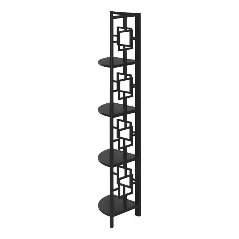 Pemberly Row Corner Bookshelf Etagere 4-Tier 62