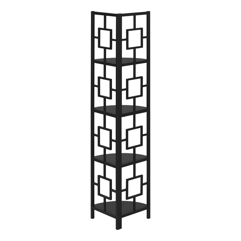 Pemberly Row Corner Bookshelf Etagere 4-Tier 62