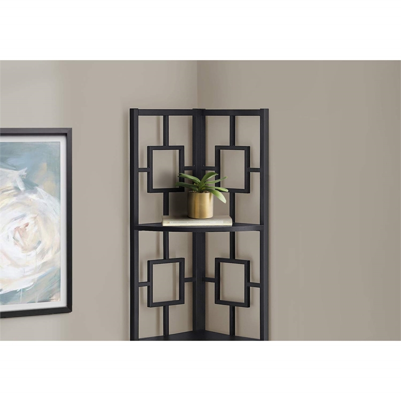 Pemberly Row Corner Bookshelf Etagere 4-Tier 62