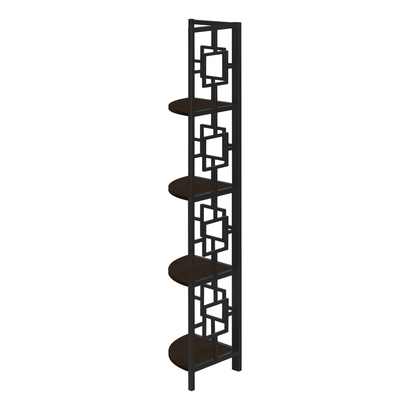 Pemberly Row Corner Bookshelf Etagere 4-Tier 62