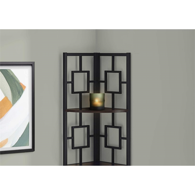 Pemberly Row Corner Bookshelf Etagere 4-Tier 62