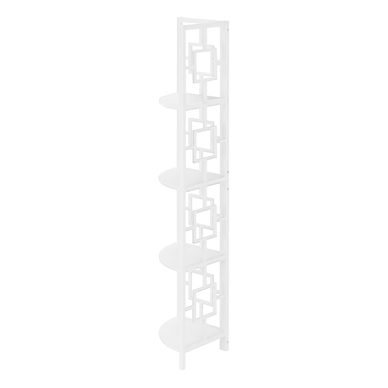 Pemberly Row Corner Bookshelf Etagere 4-Tier 62