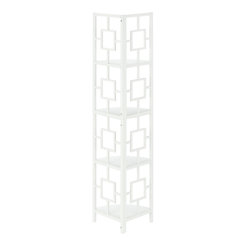 Pemberly Row Corner Bookshelf Etagere 4-Tier 62