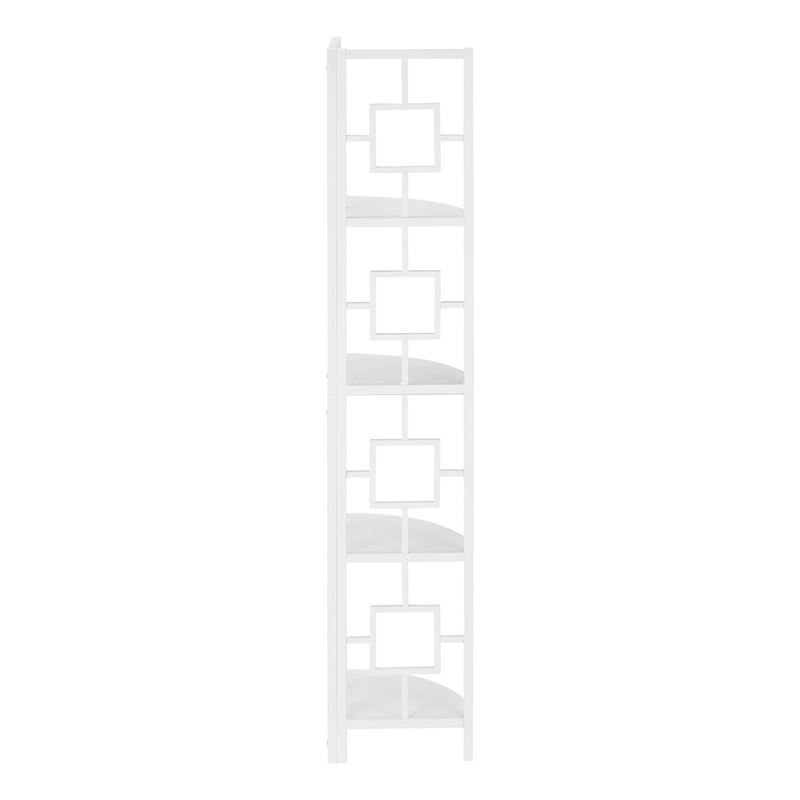Pemberly Row Corner Bookshelf Etagere 4-Tier 62