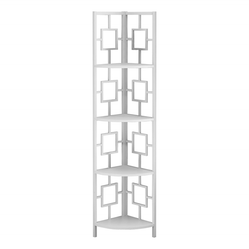 Pemberly Row Corner Bookshelf Etagere 4-Tier 62