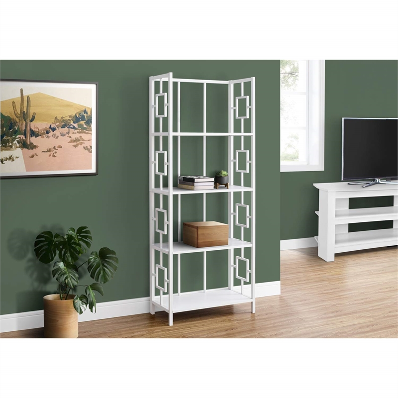 Pemberly Row Corner Bookshelf Etagere 4-Tier 62