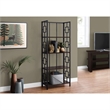 Pemberly Row Bookshelf Bookcase Etagere 4-Tier Office/Bedroom Metal Brown -Black